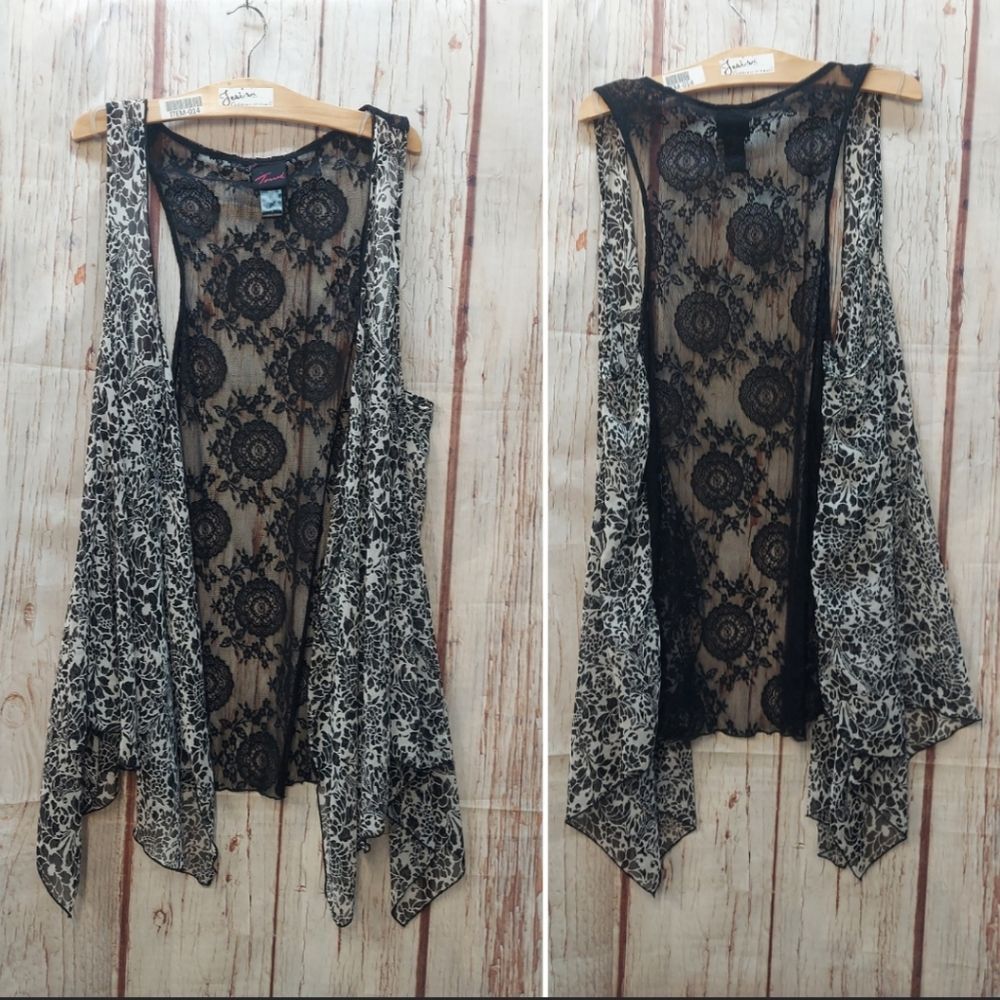 Torrid Waterfall Front Lace Back Sleeveless Vest Top Cover - Picture 5 of 16